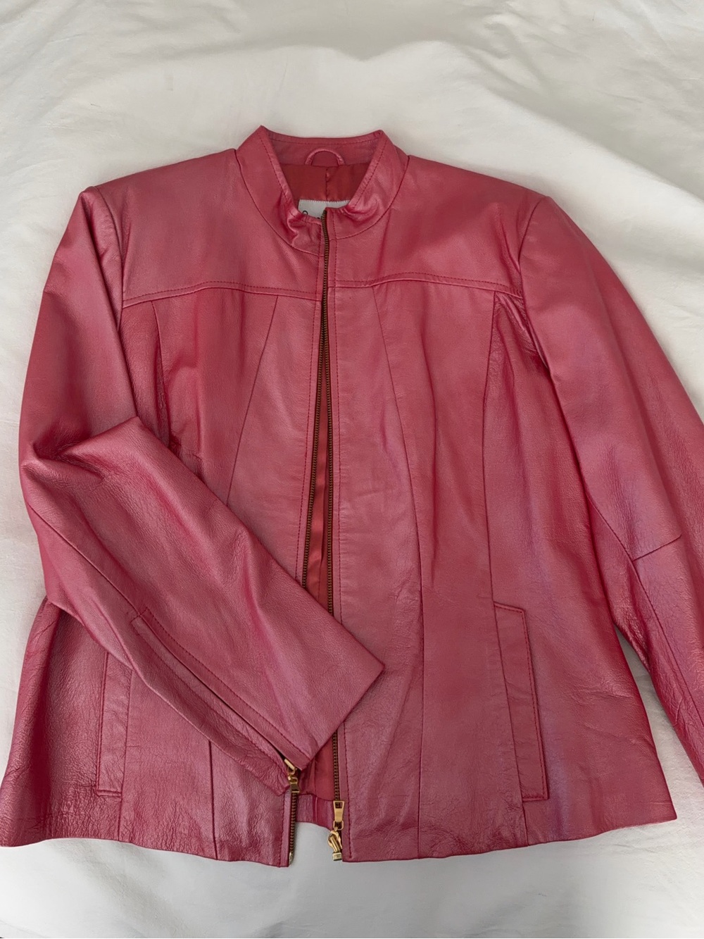 Vintage Pink Leather Jacket - Picture 4 of 4